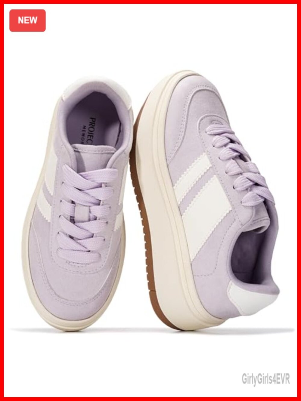 Kids Platform Lace-Up Sneakers Vegan Leather Athletic Shoes